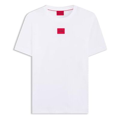 Boss HUGO T-shirt pour homme Diragolino212 Coupe régulière en coton avec logo rouge, Blanc 100, XL Boss HUGO T-shirt pour homme Diragolino212 Coupe régulière en coton avec logo rouge, Blanc 100, XL