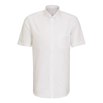 seidensticker Chemise d'affaires pour homme Chemise sans repassage avec coupe droite Coupe droite Manches courtes Col boutonné Poche poitrine 100% coton seidensticker Chemise d'affaires pour homme Chemise sans repassage avec coupe droite Coupe droite Manches courtes Col boutonné Poche poitrine 100% coton