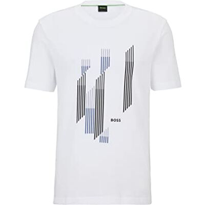 Boss T-shirt pour homme, Blanc 100, 4XL Boss T-shirt pour homme, Blanc 100, 4XL