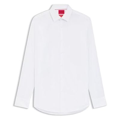 HUGO Hommes Kenno Chemise Slim Fit en Popeline de Coton mélangé, Blanc, 39 HUGO Hommes Kenno Chemise Slim Fit en Popeline de Coton mélangé, Blanc, 39