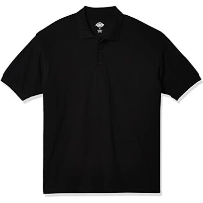 Dickies Men's Short Sleeve Pique Polo, Black, Small Dickies Men's Short Sleeve Pique Polo, Black, Small