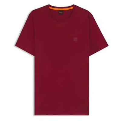 Boss T-shirt Tales Relaxed-Fit pour homme en jersey de coton avec logo écusson, Medium Red, 3XL Boss T-shirt Tales Relaxed-Fit pour homme en jersey de coton avec logo écusson, Medium Red, 3XL