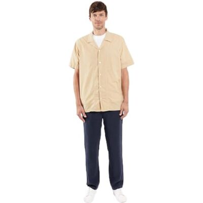 Armor-lux Armor Lux Chemise Manches Courtes Confort Col Requin Homme, Beige E23, M Armor-lux Armor Lux Chemise Manches Courtes Confort Col Requin Homme, Beige E23, M