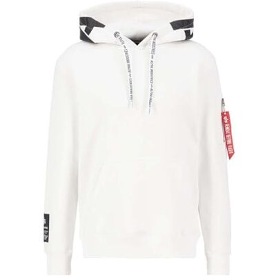 Sweat à capuche Alpha pour homme, blanc/noir, L Sweat à capuche Alpha pour homme, blanc/noir, L