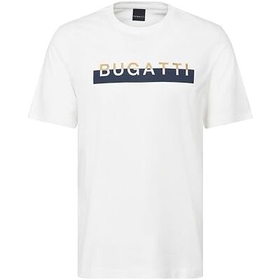 bugatti T-shirt à col rond avec logo imprimé à manches courtes pour homme Coupe moderne, Blanc (10), S bugatti T-shirt à col rond avec logo imprimé à manches courtes pour homme Coupe moderne, Blanc (10), S