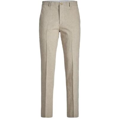 JACK & JONES Jprriviera Linen Pantalon slim fit Sn Jnr pour homme, beige, 170 JACK & JONES Jprriviera Linen Pantalon slim fit Sn Jnr pour homme, beige, 170