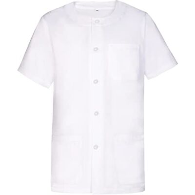 MISEMIYA Chemise Sanitaire Unisexe/Homme Col Rond Uniformes Sanitaires 833, blanc, XS MISEMIYA Chemise Sanitaire Unisexe/Homme Col Rond Uniformes Sanitaires 833, blanc, XS