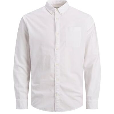 JACK & JONES Chemise Oxford pour homme grande taille, blanc, 6XL grande taille JACK & JONES Chemise Oxford pour homme grande taille, blanc, 6XL grande taille