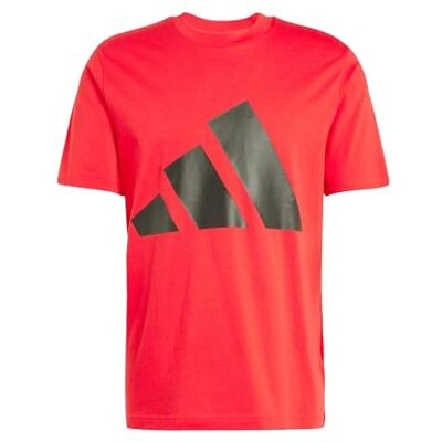 adidas Homme Essentials Big Logo Single Jersey Shirt, Pure Ruby/Black, L adidas Homme Essentials Big Logo Single Jersey Shirt, Pure Ruby/Black, L