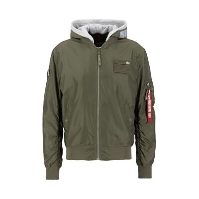 Alpha Capot MA-1 TT personnalisé Homme, Vert olive foncé, XXL Alpha Capot MA-1 TT personnalisé Homme, Vert olive foncé, XXL