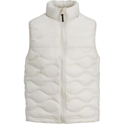 JACK & JONES Gilet matelassé pour homme, Beige clair, XS JACK & JONES Gilet matelassé pour homme, Beige clair, XS