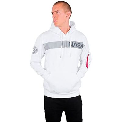 Alpha Sweat à capuche NASA Rs pour homme, Blanc., S Alpha Sweat à capuche NASA Rs pour homme, Blanc., S