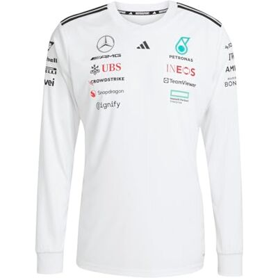 adidas Homme MERCEDES AMG PETRONAS FORMULA ONE TEAM DRIVER JERSEY LONG SLEEVE WHITE MEN, white/black, 3XL adidas Homme MERCEDES AMG PETRONAS FORMULA ONE TEAM DRIVER JERSEY LONG SLEEVE WHITE MEN, white/black, 3XL