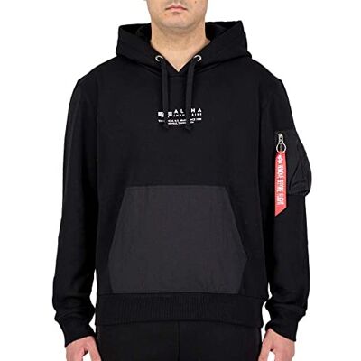 Alpha Sweat à capuche poche en nylon pour homme, Noir, L Alpha Sweat à capuche poche en nylon pour homme, Noir, L