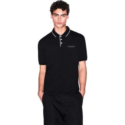 Giorgio Armani Essential, Striped Collar Side Milano-new York Logo Lettering Polo Homme (lot de 1) Giorgio Armani Essential, Striped Collar Side Milano-new York Logo Lettering Polo Homme (lot de 1)