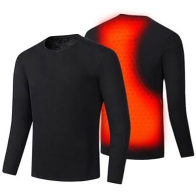 DUWEIKE Sous-Vêtements Chauffants Isolés Pour Hommes, Doublés De Polaire Douce T-Shirts Thermiques À Manches Longues Chauffants Électriques USB DUWEIKE Sous-Vêtements Chauffants Isolés Pour Hommes, Doublés De Polaire Douce T-Shirts Thermiques À Manches Longues Chauffants Électriques USB