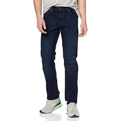 bugatti Jean pour homme coupe droite 5 poches en coton stretch denim, Noir (bleu marine foncé 293)., 40W / 34L bugatti Jean pour homme coupe droite 5 poches en coton stretch denim, Noir (bleu marine foncé 293)., 40W / 34L