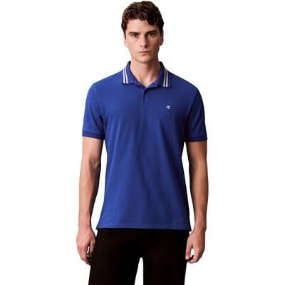 Calvin Ss Monogram Pique Tipped Polo Lv04rc276g Polos Homme Calvin Ss Monogram Pique Tipped Polo Lv04rc276g Polos Homme