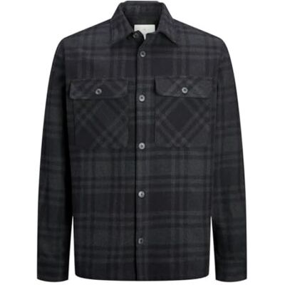 JACK & JONES Jprraymond Veste à carreaux pour homme, Black Beauty/Fit : coupe confortable, S JACK & JONES Jprraymond Veste à carreaux pour homme, Black Beauty/Fit : coupe confortable, S