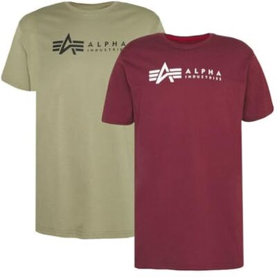Alpha Label T 2 Pack Tee-shirt, Olive/Burgundy, S Unisexe Adulte, Vert olive/Bordeaux, S Alpha Label T 2 Pack Tee-shirt, Olive/Burgundy, S Unisexe Adulte, Vert olive/Bordeaux, S