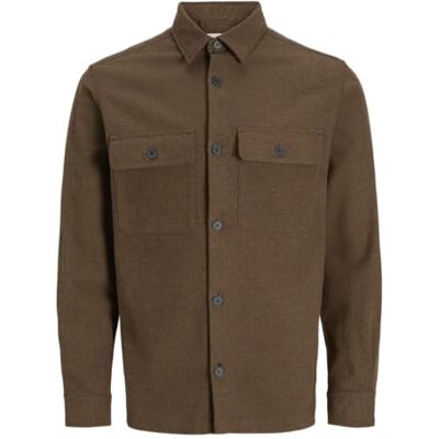 JACK & JONES Jprrayle Melange Solid Overshi Pls L/S Grande taille, Malt Ball, 5XL JACK & JONES Jprrayle Melange Solid Overshi Pls L/S Grande taille, Malt Ball, 5XL