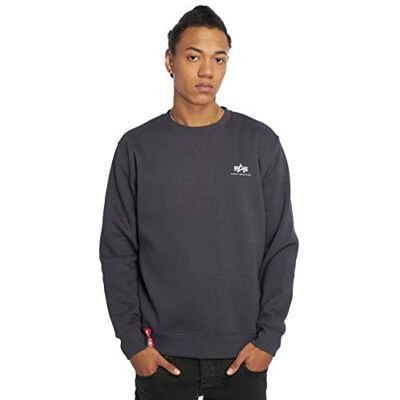 Alpha Basic Small Logo Sweat-shirt pour homme, Bleu marine (02), L Alpha Basic Small Logo Sweat-shirt pour homme, Bleu marine (02), L