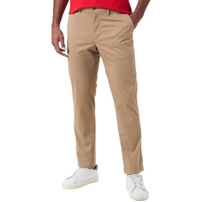 Tommy Hilfiger Pantalon chino Denton pour homme, coupe droite, Kaki (toile Safari), 32W / 34L Tommy Hilfiger Pantalon chino Denton pour homme, coupe droite, Kaki (toile Safari), 32W / 34L