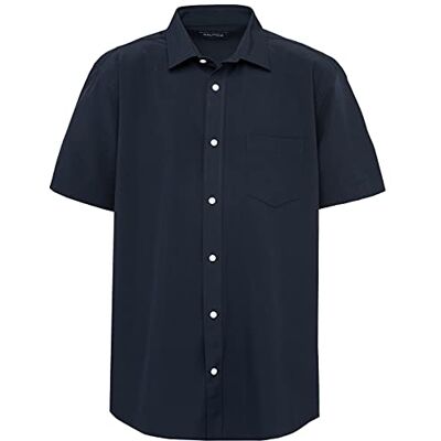 Nautica Uniforme scolaire manches courtes Performance Oxford Button-down Shirt hommes chemise boutonnée, navy color, S Nautica Uniforme scolaire manches courtes Performance Oxford Button-down Shirt hommes chemise boutonnée, navy color, S