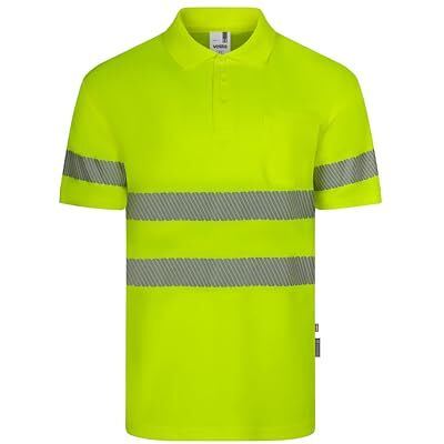 VELILLA 305532 Polo en polyester recyclé uni à manches courtes avec ruban segmenté Jaune fluo Taille M, Jaune fluo, M VELILLA 305532 Polo en polyester recyclé uni à manches courtes avec ruban segmenté Jaune fluo Taille M, Jaune fluo, M