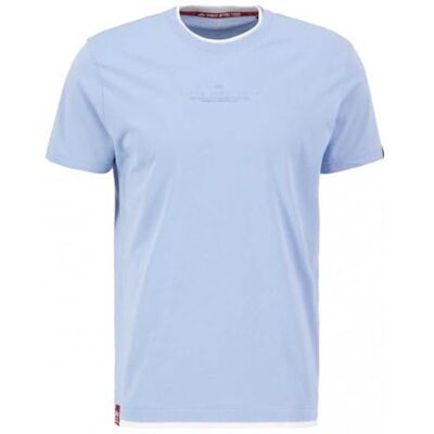 Alpha Industries Homme - T-Shirt à Double Couche - Bleu Clair Alpha Industries Homme - T-Shirt à Double Couche - Bleu Clair