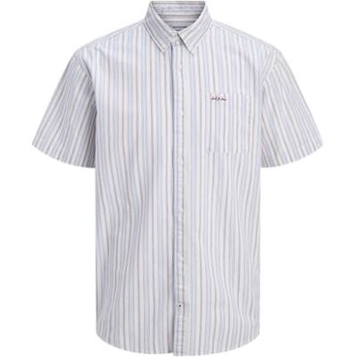 JACK & JONES Jjdevin Stripe Shirt SS, Blanc., M JACK & JONES Jjdevin Stripe Shirt SS, Blanc., M