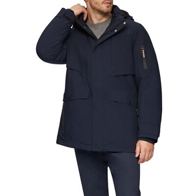 s.Oliver Parka imperméable avec capuche amovible et toucher doux, bleu marine, XL s.Oliver Parka imperméable avec capuche amovible et toucher doux, bleu marine, XL