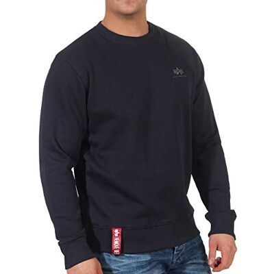 Alpha Basic Sweater Small Logo Sweat-shirt homme, Rep.blue, XL Alpha Basic Sweater Small Logo Sweat-shirt homme, Rep.blue, XL