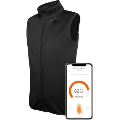 Vulpés Ganymed Gilet chauffant intelligent Contrôlable par smartphone Technologie graphène Conçu et développé en Allemagne Sans batterie externe, Onyxblack, L Vulpés Ganymed Gilet chauffant intelligent Contrôlable par smartphone Technologie graphène Conçu et développé en Allemagne Sans batterie externe, Onyxblack, L