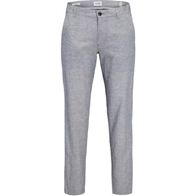 JACK & JONES Jpstace Jjsummer Linen Blend Pant Sn Short en jean pour homme, Denim décoloré Détails : chiné, 30W / 34L JACK & JONES Jpstace Jjsummer Linen Blend Pant Sn Short en jean pour homme, Denim décoloré Détails : chiné, 30W / 34L
