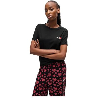 HUGO T-shirt de pyjama Nikka pour femme, Noir 1, M HUGO T-shirt de pyjama Nikka pour femme, Noir 1, M