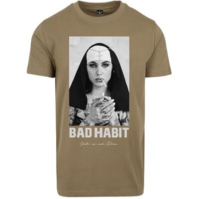 Bad Habit Tee T-shirt en coton pour homme avec impression photo Coupe droite Tailles XS à 5XL, olive, XXL Bad Habit Tee T-shirt en coton pour homme avec impression photo Coupe droite Tailles XS à 5XL, olive, XXL