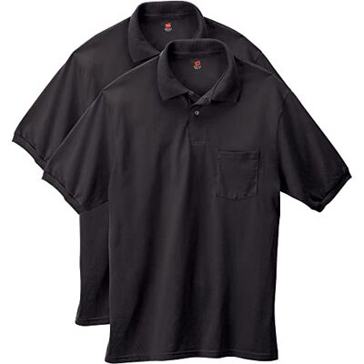 Hanes Short-sleeve Jersey Pocket Polo (Pack of 2) Polo à manches courtes en jersey avec poche (lot de 2) Homme (lot de 2) Hanes Short-sleeve Jersey Pocket Polo (Pack of 2) Polo à manches courtes en jersey avec poche (lot de 2) Homme (lot de 2)
