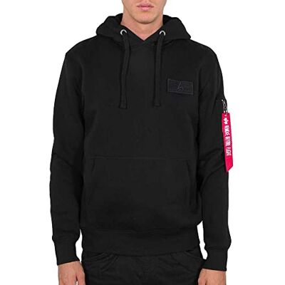 Alpha Red Stripe Hoody Sweat-Shirt À Capuche Sport Homme, Noir, XXL Alpha Red Stripe Hoody Sweat-Shirt À Capuche Sport Homme, Noir, XXL