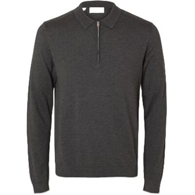 SELECTED HOMME Slhberg Ls Half Zip Polo Noos Polo Homme SELECTED HOMME Slhberg Ls Half Zip Polo Noos Polo Homme