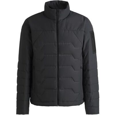 Boss Veste en duvet imperméable J Kharan pour homme avec détails zippés, Gris foncé 27., M Boss Veste en duvet imperméable J Kharan pour homme avec détails zippés, Gris foncé 27., M