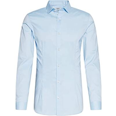 JACK & JONES Chemise Homme, Cashmere Blue/Pack:white, XS JACK & JONES Chemise Homme, Cashmere Blue/Pack:white, XS