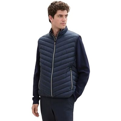 TOM TAILOR Gilet pour homme, 10668 – Sky Captain Blue., S TOM TAILOR Gilet pour homme, 10668 – Sky Captain Blue., S
