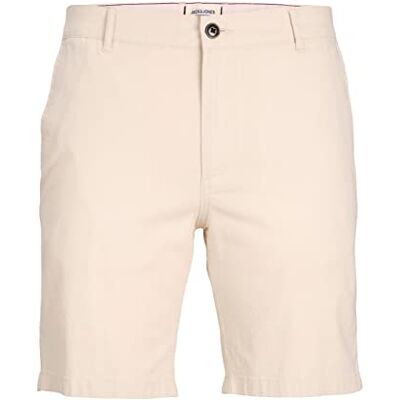 JACK & JONES PLUS Jpstdave Jjlinen AKM PS-Short Chinois Homme, Moonbeam/Détails : uni, 44 (grande taille) JACK & JONES PLUS Jpstdave Jjlinen AKM PS-Short Chinois Homme, Moonbeam/Détails : uni, 44 (grande taille)