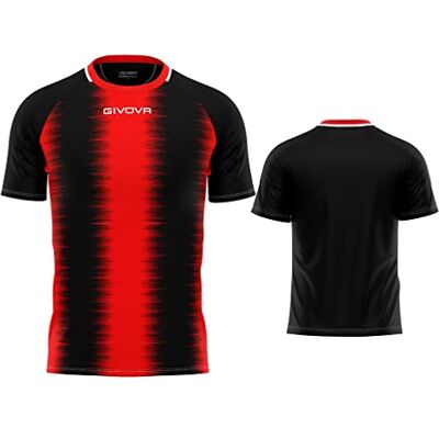 Givova Shirt Stripe M/C, rouge/noir, L Givova Shirt Stripe M/C, rouge/noir, L