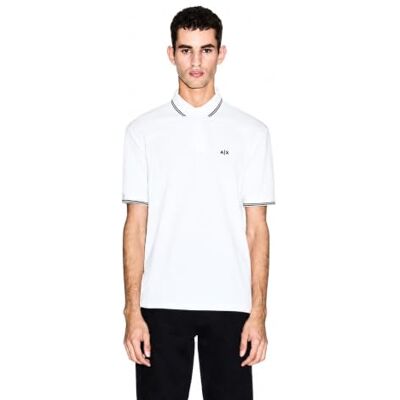 Giorgio Armani Essential, Double Striped Sleeve And Collar Side Monogram Logo Polo Homme (lot de 1) Giorgio Armani Essential, Double Striped Sleeve And Collar Side Monogram Logo Polo Homme (lot de 1)