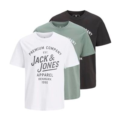 JACK & JONES Jprbluzane Ss Tee Fst 3pk Mp Jprbluzane Ss Tee Fst Lot de 3 t-shirts Homme (lot de 3) JACK & JONES Jprbluzane Ss Tee Fst 3pk Mp Jprbluzane Ss Tee Fst Lot de 3 t-shirts Homme (lot de 3)