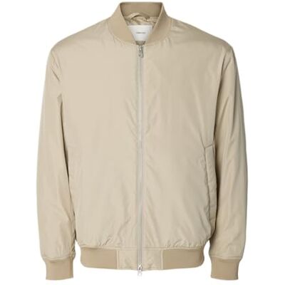 SELECTED HOMME SELECTED MEN Slmcharles Bomber JKT #S pour homme, Fossil d'Islande, M SELECTED HOMME SELECTED MEN Slmcharles Bomber JKT #S pour homme, Fossil d'Islande, M