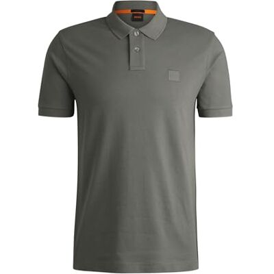 Boss Polo en coton stretch pour homme avec logo, Gris Open, XXL Boss Polo en coton stretch pour homme avec logo, Gris Open, XXL