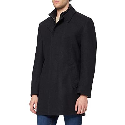 bugatti Manteau en laine de cheminée pour homme, Noir, 5 Years bugatti Manteau en laine de cheminée pour homme, Noir, 5 Years